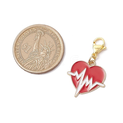 Valentine's Day Alloy Enamel Pendant Decorations HJEW-JM02938-03-1