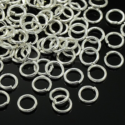 Silver Color Plated Alloy Open Jump Rings X-PALLOY-I035-8mm-S-1