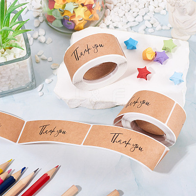 2 Rolls Rectangle Thank You Theme Paper Stickers DIY-TA0013-47B-1
