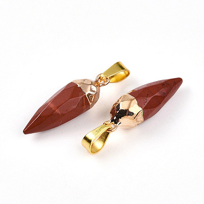 Natural Red Jasper Pendants G-N345-01E-1