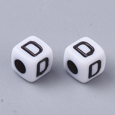 White Opaque Acrylic Beads MACR-R869-02D-1