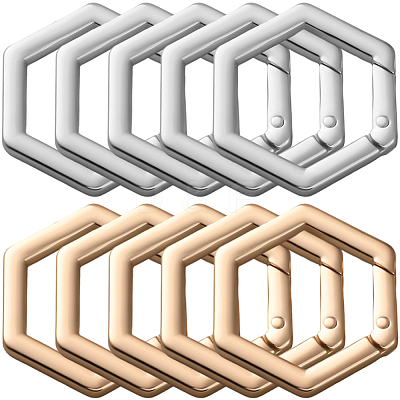 10Pcs 2 Colors Zinc Alloy Spring Gate Rings FIND-SP0004-34B-1