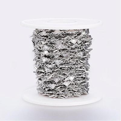 Tarnish Resistant Handmade 304 Stainless Steel Bar Link Chains STAS-G038-10P-1