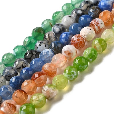 Natural Fire Crackle Agate Beads Strands G-D210-8mm-M1-1