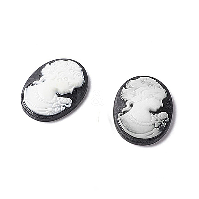 Cameos Opaque Resin Cabochons X-RESI-C016-01B-01-1