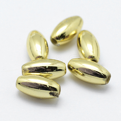Plating Eco-Friendly Plastic Beads X-KY-K002-03-8x4mm-G-1