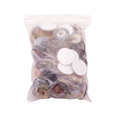 Printed Picture Glass Cabochons GGLA-YW0001-01B-1