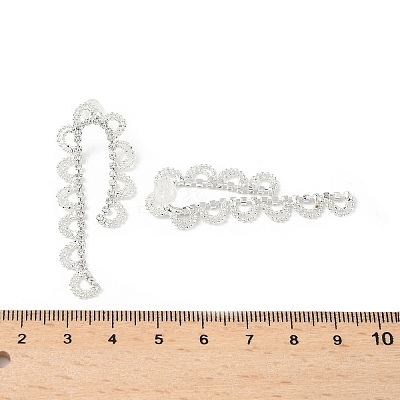 Brass Rhinestones Stud Earrings AJEW-D307-01P-1