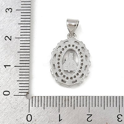 Brass Micro Pave Cubic Zirconia Pendants KK-P323-11C-P01-1