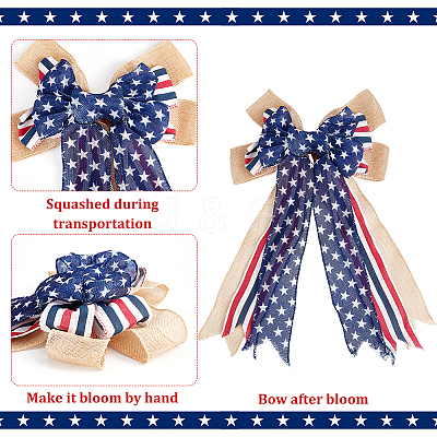 Polyester & Burlap Bowknots DIY-WH0304-570-1
