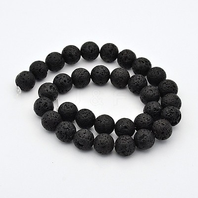 Dyed Lava Rock Round Beads Strands G-J276-13-12mm-1