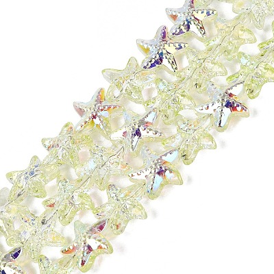Electroplate Transparent Glass Beads Strands EGLA-Q136-01A-05-1