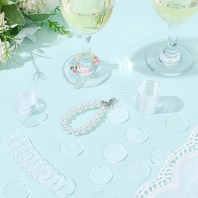 100Pcs Transparent Acrylic Pendants OACR-SC0002-99A-1