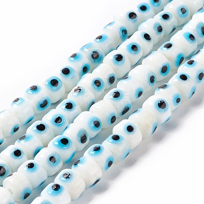 Handmade Evil Eye Lampwork Beads Strands LAMP-F024-01A-03-1