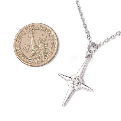 Star Alloy Rhinestone Earring & Necklaces Sets for Women SJEW-JS01359-1