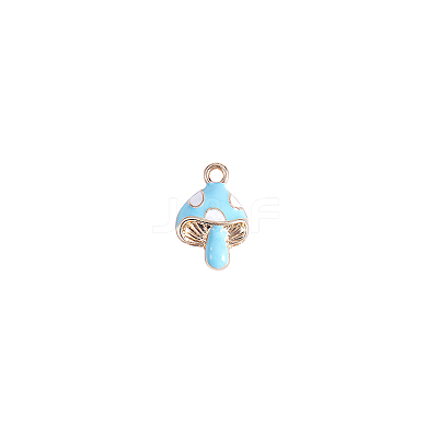 Golden Tone Alloy Enamel Mushroom Charm FIND-SZC0017-015-1