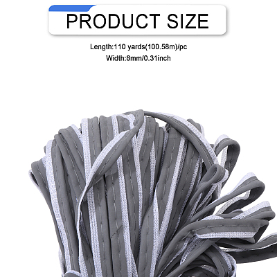 Reflective Cotton Ribbons SRIB-WH0011-283-1
