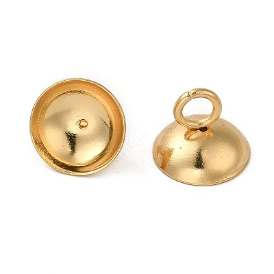 304 Stainless Steel Bead Cap Pendant Bails STAS-I192-01E-G-1