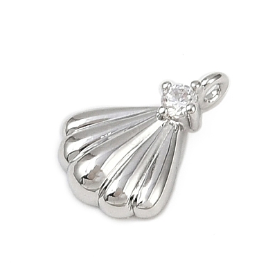 Brass Pave Clear Cubic Zirconia Pendants KK-L238-31P-1