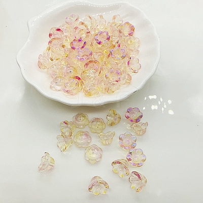 Glass Bead Caps GLAA-WH0033-90E-1