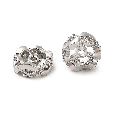 Rack Plating Brass Cubic Zirconia Beads KK-K349-04P-1