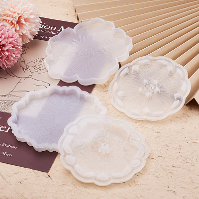 6Pcs 6 Style Silicone Flower Cup Mat Molds Sets DIY-BG0001-21-1