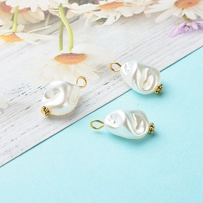 ABS Plastic Imitation Pearl Pendants PALLOY-JF00835-1