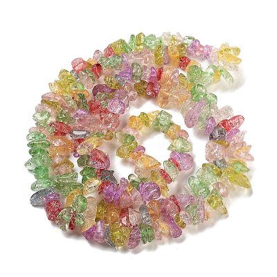 Transparent Crackle Glass Beads Strands GLAA-U004-01G-1