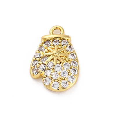 Christmas Series Brass Micro Pave Cubic Zirconia Pendants KK-Q010-01G-03A-1