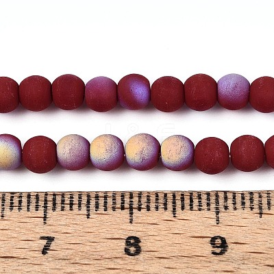 Frosted Opaque Glass Beads Strands GLAA-T032-P4mm-MBB23-1