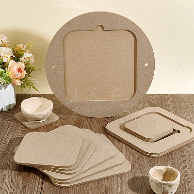 Medium Density Fiberboard (MDF) Portable Clay Wedging Board with Built AJEW-PH0006-65B-1