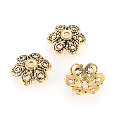 Tibetan Style Alloy Bead Caps GLF10883Y-1