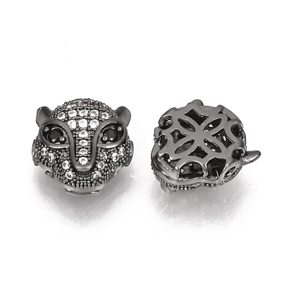 Brass Micro Pave Cubic Zirconia Beads ZIRC-S053-YS014B-1