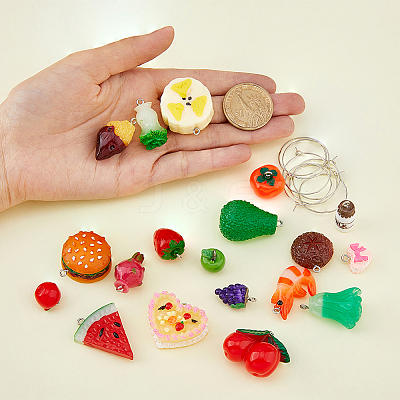 DIY 3D Imitation Food Wine Glass Charm Making Kit DIY-FH0005-53-1