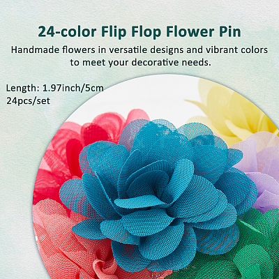 24Pcs Woven Flower Brooch JEWB-FH00008-1