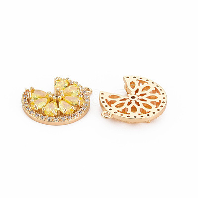 Brass Micro Pave Cubic Zirconia Charms KK-S364-269B-1