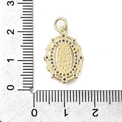 Brass Micro Pave Cubic Zirconia Pendants KK-P336-04H-G-1