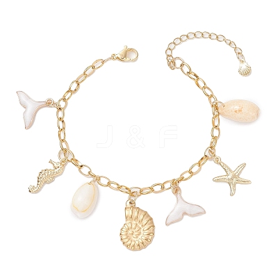 3Pcs 3 Colors Stainless Steel & Alloy Enamel Charm Bracelets BJEW-JB12215-1