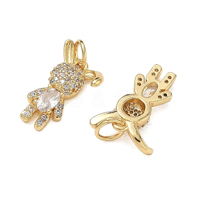 Brass Micro Pave Clear Cubic Zirconia Pendants CU-CBA9AFC-01G-30-1