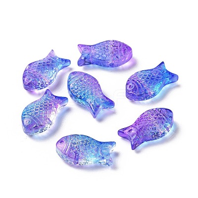 Transparent Spray Painted Glass Beads X-GLAA-I050-10-1