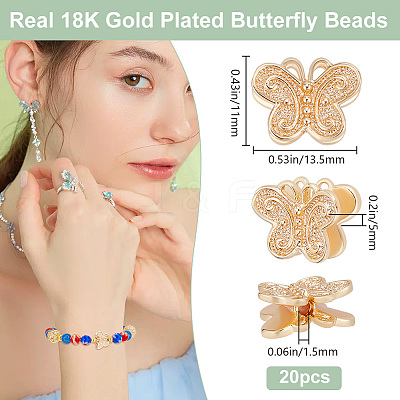 20Pcs Brass Beads KK-BBC0012-02-1