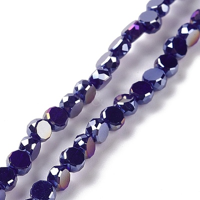 Electroplate Glass Beads Strands GLAA-E036-04-M-1
