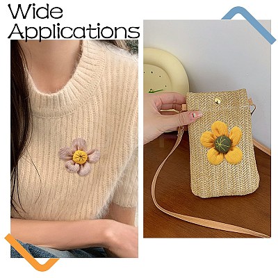 10Pcs 5 Colors Sunflower Cotton Pins JEWB-CJ0001-71-1