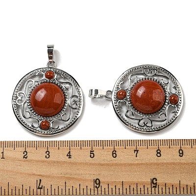 Natural Red Jasper Pendants G-Q158-03P-1