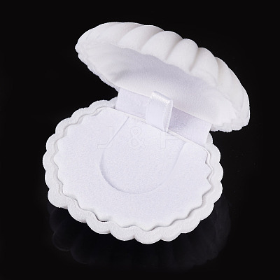 Shell Shaped Velvet Jewelry Storage Boxes VBOX-TADJ0001-02B-1