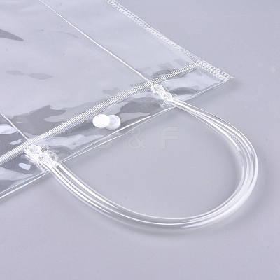 Valentine's Day Transparent PVC Plastic Gift Bag with Handle ABAG-WH0005-20C-1