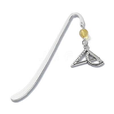 5Pcs 5 Style Cross Ruler Scroll Alloy Pendant Bookmark AJEW-TA00013-1