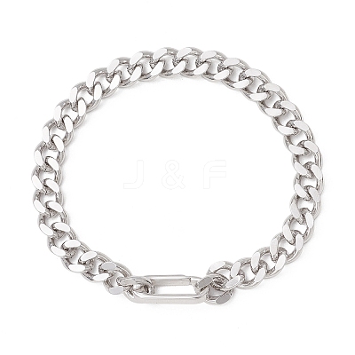 Brass Cuban Link Chain Bracelets for Men Women BJEW-JB13243-1