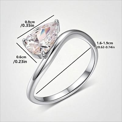 Brass Pave Single Cubic Zirconia Finger Rings for Women LS-ZK8046-4-1