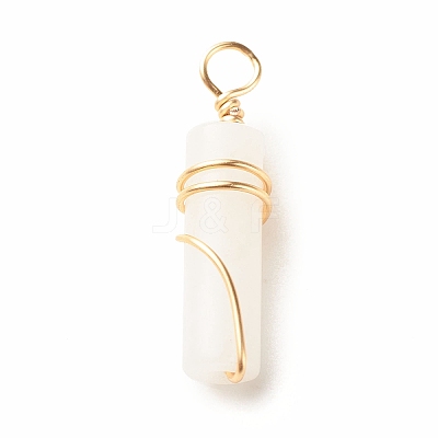 Natural White Jade Pendants X-PALLOY-JF01453-07-1